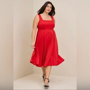 Mini Scuba Square Neck Skater Dress